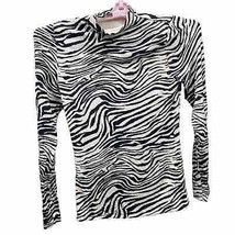 Express Womens Fitted Tee Zebra Shirt Top Size Medium Soft Casual - £10.60 GBP