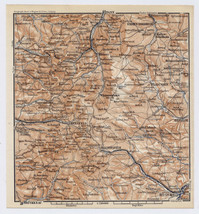 1892 Antique Map Of Vicinity Of Gersfeld Bischofsheim Ostheim Neustadt / Germany - £15.08 GBP