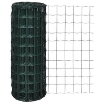 vidaXL Steel Euro Fence, 82ft x 3.3ft, Green Powder Coated for Garden - $138.49