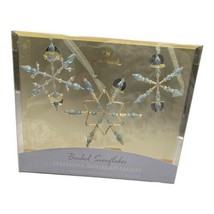 Set Of 3 Hallmark Blue Beaded Snowflakes Frostlight Faeries Collection Ornaments - £7.99 GBP