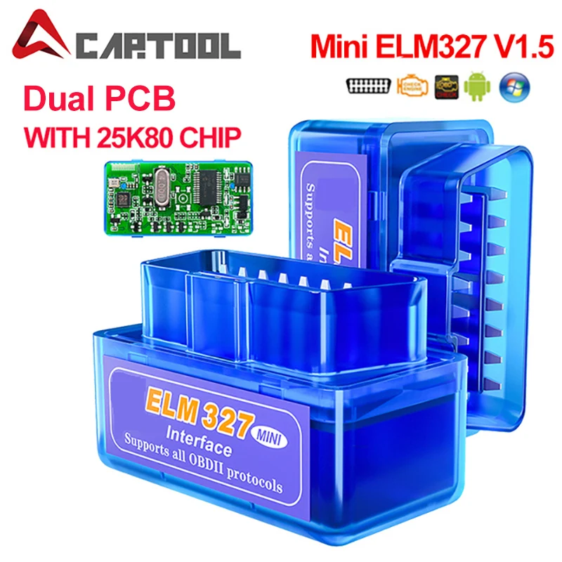 Super Mini ELM327 V1.5 PIC18F25K80 Chip Bluetooth ELM 327 OBD2 Car Diagnostic To - £61.45 GBP