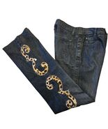 Vtg Leggiadro Bootcut Jeans Womens 8 Blue Leopard Embellished Tab Front ... - €21,43 EUR