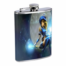Sorceress Blue Witch Em1 Flask 8oz Stainless Steel Hip Drinking Whiskey - £11.69 GBP