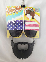 NEW Sun-Staches American Trucker Fun Sunglasses Costume Accessory mustaches - £7.52 GBP