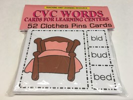 CVC Words - Cllp cards -Cards for Learning Center 52 Cards - Pre-k Teaching - £7.77 GBP