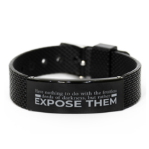 Motivational Christian Black Shark Mesh Bracelet, Have nothing to do with the fr - £19.83 GBP