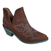 Circle G by Corral Embroidered Booties Q0099 Ladies Size 7.5M Brown Turquoise - £98.85 GBP