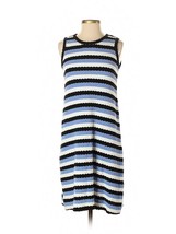 NWT J. MCLAUGHLIN Mali in Black Blue White Stripe Knit Sleeveless Swing ... - $42.00