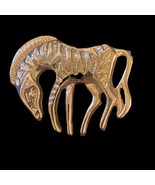 Vintage Gold Tone Zebra Pin Brooch Figural Metal Animal - £5.33 GBP