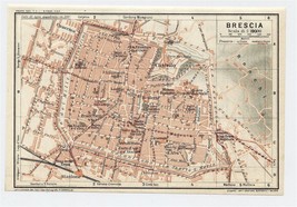 1927 Original Vintage City Map Of Brescia / Lombardy / Italy - £16.82 GBP