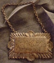 Hallmarked Antique Silver Plate on Brass &quot;Sherry&quot; Bottle Tag - GREAT OLD... - £19.37 GBP