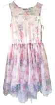 Zenzi Pink Floral Hi-Low Hem Dress Girls Size XL 14 - 16 NWT - £17.92 GBP