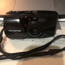 Olympus Stylus Zoom DLX 35mm Film Camera Black FOR PARTS Or REPAIR works - $29.69