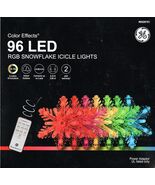 GE COLOR EFFECTS 6029701 96CT RGB SNOWFLAKE LIGHTS 9' 8-COLOR 18-FUNCTIO... - $64.98