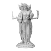 Hecate Hekate Greek Goddess of Magic Statue Bonded Marble Polyresin Scul... - $2,342.62 MXN
