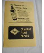 1960 Two sided UK Ad Mackinlay&#39;s Scotch Whisky, Imperial Typewiters, Whi... - $12.32 CAD