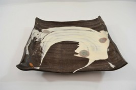 Hi-De Ceramic Works Japanese Serving Plate Footed Handmade Studio Pottery Canada - £92.36 GBP