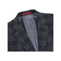 Men RENOIR Suit Two Button Business Formal Slim Fit 294-15 Gray English Plaid image 5