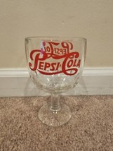 Vintage Pepsi Cola Goblet, Clear/Red Text, 6'' Tall/3.75'' Diameter - $9.49