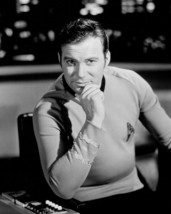 William Shatner in Captain&#39;s chair on Enterprise bridge Star Trek 24x30 poster - £23.97 GBP