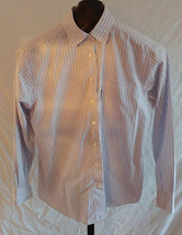 Faconnable White Blue &amp; Yellow Striped Blouse Shirt Misses Size Medium - £15.68 GBP