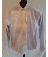 Faconnable White Blue &amp; Yellow Striped Blouse Shirt Misses Size Medium - £15.73 GBP