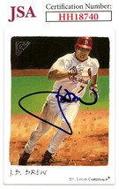 JD (J.D.) Drew signed 2002 Topps Gallery Baseball On Card Auto #18- JSA #HH18740 - £21.07 GBP