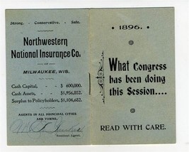 1896 What CONGRESS Has Been Doing This Session Northwestern National Ins... - £23.33 GBP