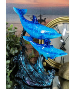 Marine Sea Ocean 2 Blue Dolphins Swimming Around Underwater Coral Reef F... - $31.44 CAD