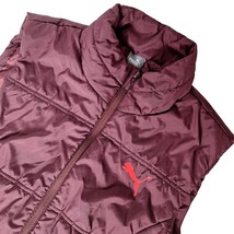 Puma Essentials Women&#39;s Puffer Vest Size Large Vineyard Wine Burgundy Padded - £27.87 GBP