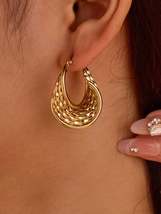 Textured Gold Hoop Earrings - $18.44