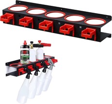 Spray Bottle Storage Rack,Wall-mounted Garage Bottle Organizer w 5 Plast... - $22.80