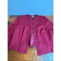 Pendleton Vintage Blazer Burgundy Round Neck Button Front 100% Virgin Wool - $30.49
