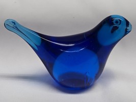 Vintage Art Glass 4&quot; Bluebird Desktop Paperweight Figurine - Unknown Maker - $178.19 MXN