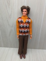 Vintage Barbie Mod Hair Ken Doll 1968 Best Buy Orange Brown Sweater argyle FLAWS - £39.10 GBP