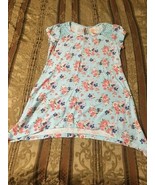 Girl&#39;s Junior Faded Glory Top--Light Blue Floral--Size XL (14-16) - £4.49 GBP