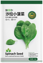 Salad Baby Spinach Seeds - 10 Gram Seeds Easy To Grow Seed - £7.17 GBP