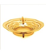 Vintage Glass Amber Yellow Gold Frosted Tiers With Under Handles Center ... - £39.54 GBP