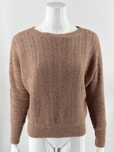 Nicole Miller Dolman Sweater Size XS Blush Pink Open Knit Boat Neck Pullover - £17.68 GBP