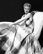 Ginger Rogers Large Plaid Sleeveless Dress On Couch 16X20 Canvas Giclee - $69.99