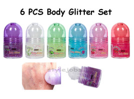 Beauty Treats Roll On Body Shimmer Glitter Fruit Scented 6 PCS Set - £10.05 GBP