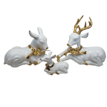 Grandeur Noel Porcelain Deer Christmas Reindeer Figurine Collector Edition Decor - £55.13 GBP
