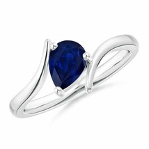 ANGARA Bypass Pear-Shaped Blue Sapphire Ring for Women, Girls in 14K Solid Gold - £713.71 GBP