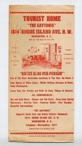 The Gaytonia Tourist Home Ad Card Washington DC 1930&#39;s - £14.12 GBP
