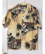 Hawaiian Style Shirt - Island Scene, palms, ocean, volcanoes, Flowers - ... - £14.79 GBP