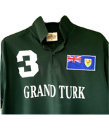 Grand Turk Polo Rugby Shirt Mens XL Green Caribbean Turks &amp; Caicos Islan... - £25.06 GBP