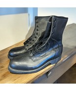 Vintage Addison Shoe Company Black Leather Steel Toe Combat Boots Size 4... - €30,65 EUR