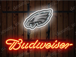 New Budweiser Philadelphia Eagles Beer Neon Sign 19&quot;x15&quot; Ship - £121.13 GBP