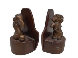 Vintage Nuart Creations Pekingese Dog Metal Bookends 5" Mid Century Figurines image 2