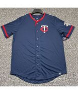 Minnesota Twins Jersey Shirt Men Large Blue Fanatics Short Sleeve New L - €33,32 EUR